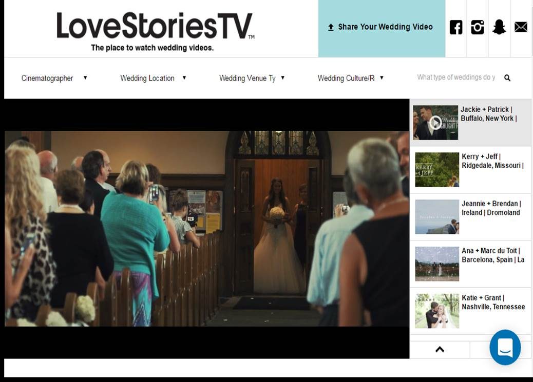 With 1 Million Minutes of Wedding Films Watched, Love Stories TV is Now the Ultimate Wedding Site for Millennial Women